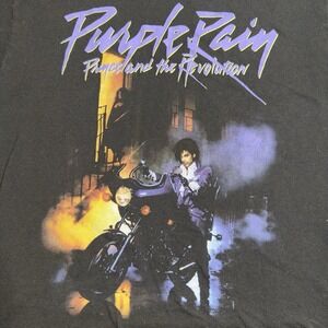 Prince Purple Rain T Shirt Medium Retro Mortorcycle The Revolution Black